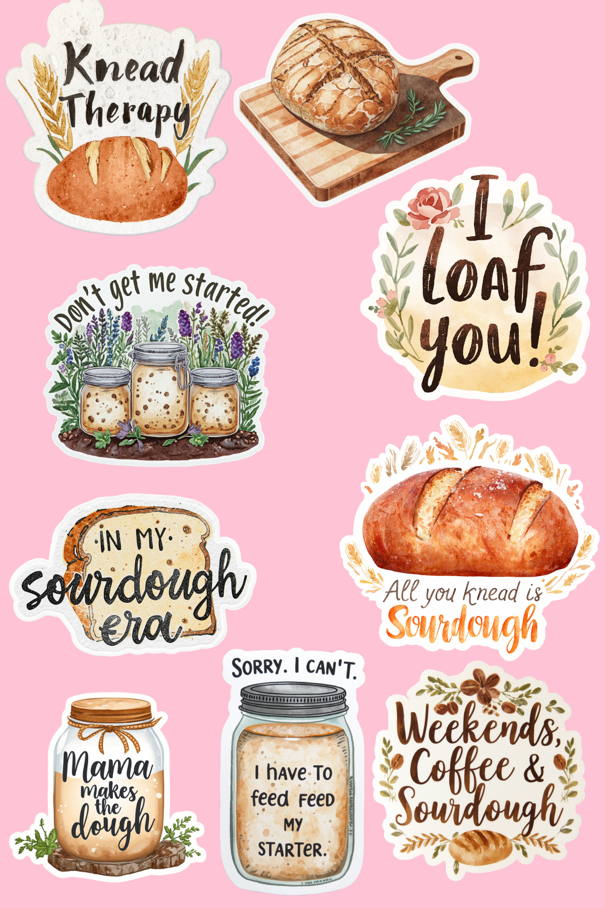 Sourdough Love Sticker Sheet